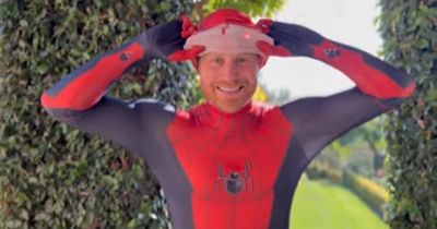 Prince Harry dresses in Spider-Man costume for Christmas video to cheer up grieving kids