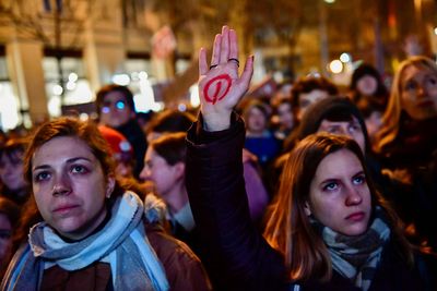 Students rally in Budapest protesting against teachers' dismissals