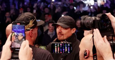 Tyson Fury confronts Oleksandr Usyk in ring after stopping Derek Chisora