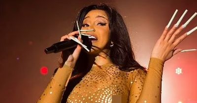 Cardi B shows off envious figure in sheer gold body suit during show in Miami