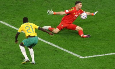 Socceroos wonder boy Garang Kuol makes World Cup history and nearly seizes moment