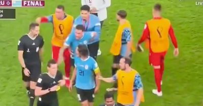 Uruguay star 'faces 15-match ban' after elbowing FIFA official and attack on World Cup ref