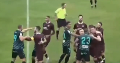 Hearts friendly ABANDONED after Almeria 'mass brawl' sees two players sent off