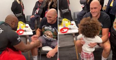 Inside Tyson Fury and Derek Chisora's dressing room chat as rivals meet each other's kids