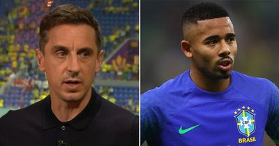 Gary Neville's fear for Arsenal brought to light by Gabriel Jesus' injury concern