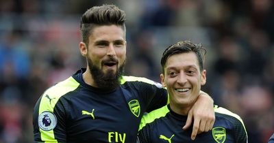 Mesut Ozil sends message to former Arsenal teammate Olivier Giroud after breaking record
