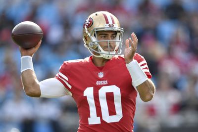 Jimmy Garoppolo carted off vs. Dolphins with ankle injury