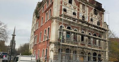 Scaffolding removed again from fire-hit Grosvenor Hotel in Bristol