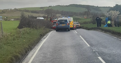 Two rushed to hospital after crash in Fife as police close off road