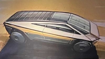 Two-Door Tesla Cybertruck Design Sketch Spotted At Petersen Museum