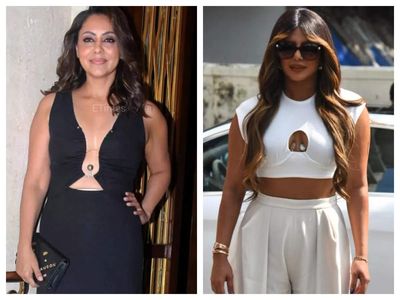 Netizens call Gauri Khan 'Priyanka Chopra's copy' as she sizzles in a plunging dress at Manish Malhotra's birthday bash - See photos