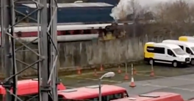 Side-splitting moment unlucky Edinburgh trainspotter's glimpse of steam train wrecked