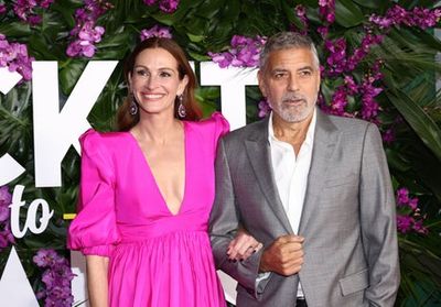 Julia Roberts trolls George Clooney with Moschino ‘framed’ dress