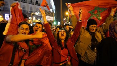 Fans of Morocco celebrate historic World Cup victory over Spain