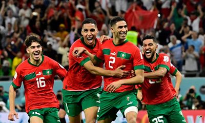 Delighted Morocco fans dance in the streets of London after World Cup win