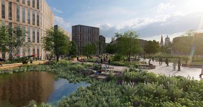 Football pitch-size green space with UK's 'longest bench' set for Broadmarsh area in Nottingham