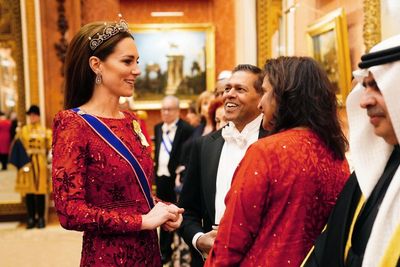 Princess Kate wears historic tiara and late Queen’s earrings while Harry and Meghan honored for human rights