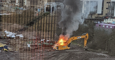 Edinburgh firefighters race to building site after digger bursts into flames