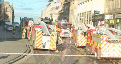 St Andrew Square Edinburgh: Business bursts into flames on busy city centre street