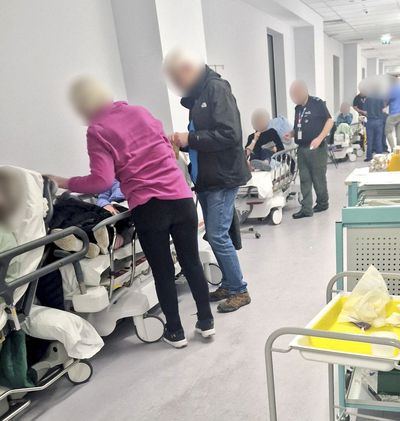 Picture reveals packed hospital corridor where 92-year-old was left for 30 hours