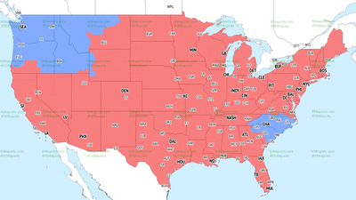TV broadcast map for Panthers vs. Seahawks in Week 14