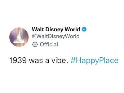 Walt Disney World faces backlash for tweeting ‘1939 was a vibe’ after people point out what happened that year