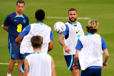 Today at the World Cup: Kyle Walker getting ready to stop Kylian Mbappe