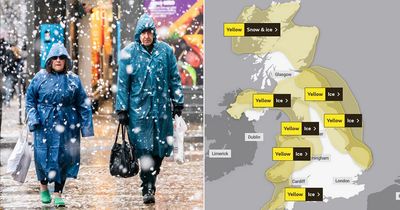 Snow warning as up to six inches expected with Met Office issuing yellow alert