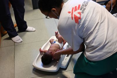 Newborn baby airlifted from charity ship in Mediterranean
