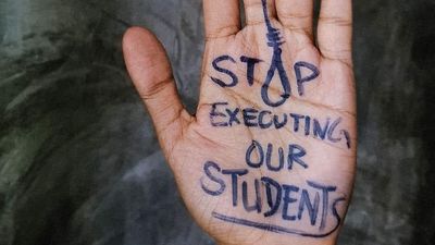 Students call for Myanmar junta to #StopExecutingOurFriends after youth activists sentenced to death