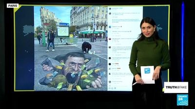 No, anti-Zelensky graffiti was not painted in the suburbs of Paris