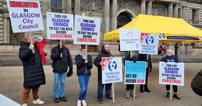 Police tell Glasgow homeless charity to turn down music as protest disrupts council meeting