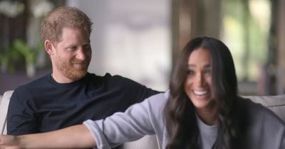Netflix viewers spot Harry's 'uncomfortable' reaction to Meghan's comments