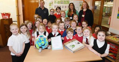 Pupils reinforce school's green credentials as eco flag is delivered for the eighth time