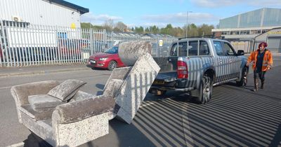 Woman who dumped a SOFA directly outside a recycling centre given hefty fine