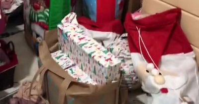 Mum warns parents to 'lock presents up' after catching toddler tearing gifts open early