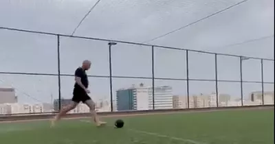 Newcastle United icon Alan Shearer shows he's still got it with 'one take' crossbar challenge