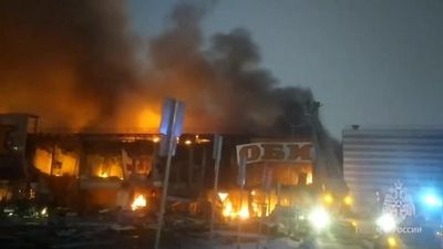 Watch: Huge fire at shopping mall in Moscow region