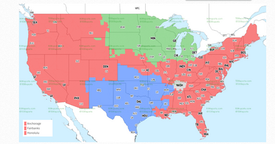 NFL Week 14 TV coverage maps