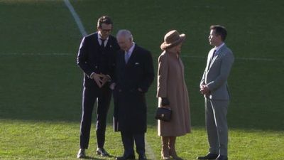 King Charles meets Ryan Reynolds on tour of Wrexham AFC