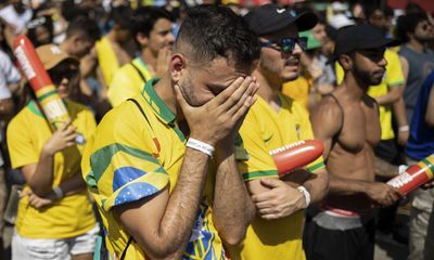 Blue day for Brazil’s yellow-shirted fans after shock World Cup exit