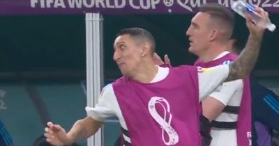 Angel Di Maria furiously throws bottle in reaction to Wout Weghorst's equaliser
