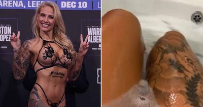 Naked boxer Ebanie Bridges offers to sell her bath water to one of her fans