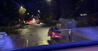 Edinburgh car left impaled on bollard after bizarre collision on quiet street