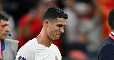 Cristiano Ronaldo bursts into tears as he ditches Portugal team-mates after Morocco defeat