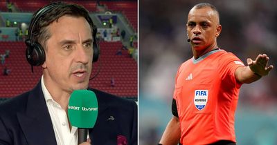 Gary Neville brands referee "absolute joke" after France knock England out of World Cup