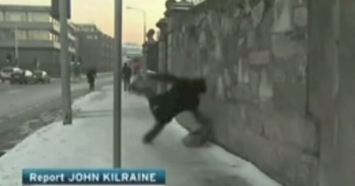 The story behind iconic RTE News clip of mystery 'man who slipped on the ice'