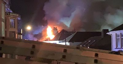 Fire rips through house in horror overnight blaze as smoke billows across sky