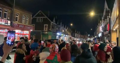 Morocco fans let off smoke flares in Cardiff after historic World Cup win