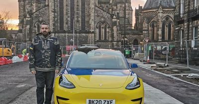 Scots businessman camps in Tesla outside Russian Consulate to protest Ukraine invasion